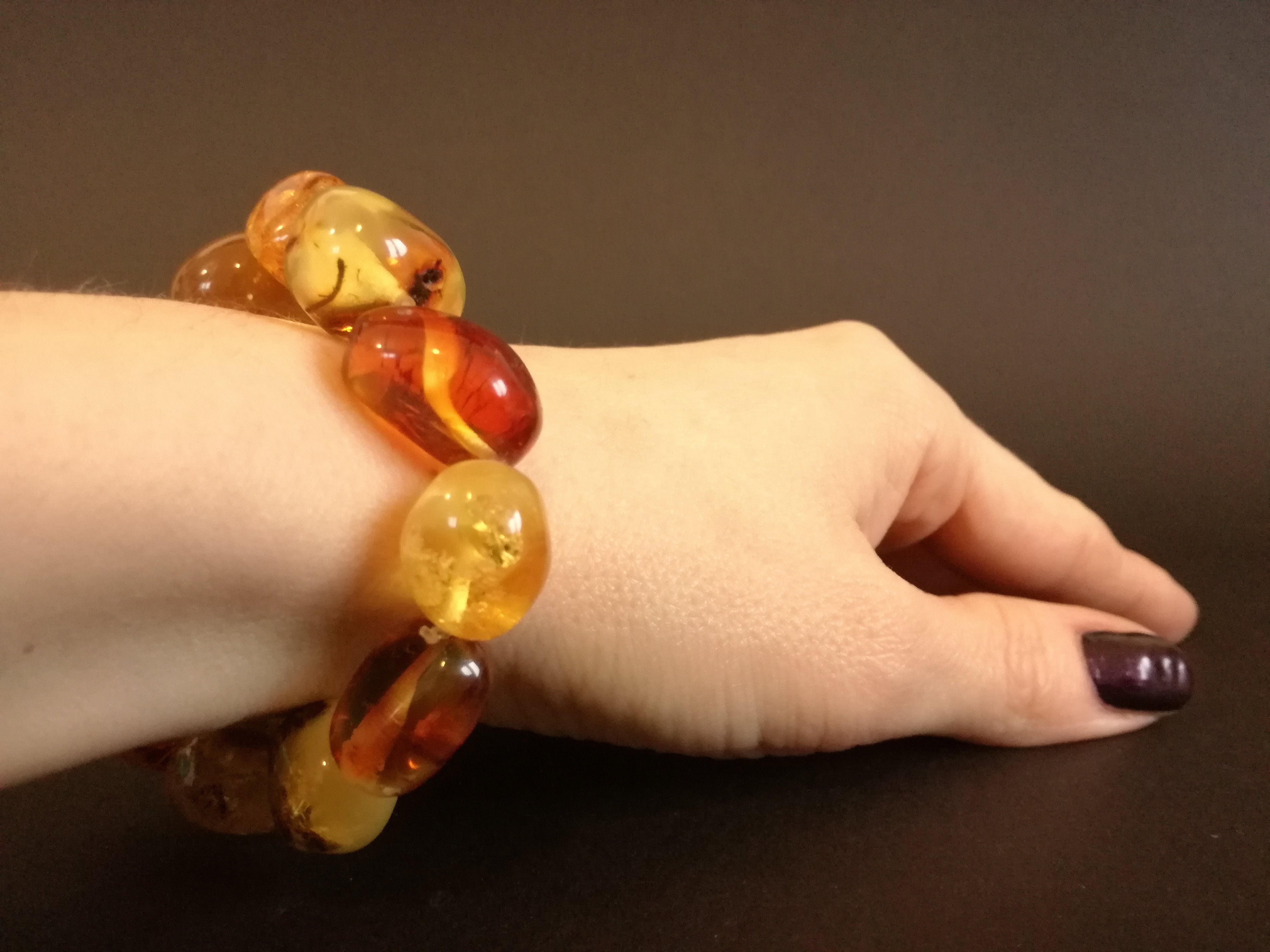 Genuine Handmade Amber Bracelet on Hand, Multicolor, medium Size, Small Faceted Beads, , For Her, Nursing Mums