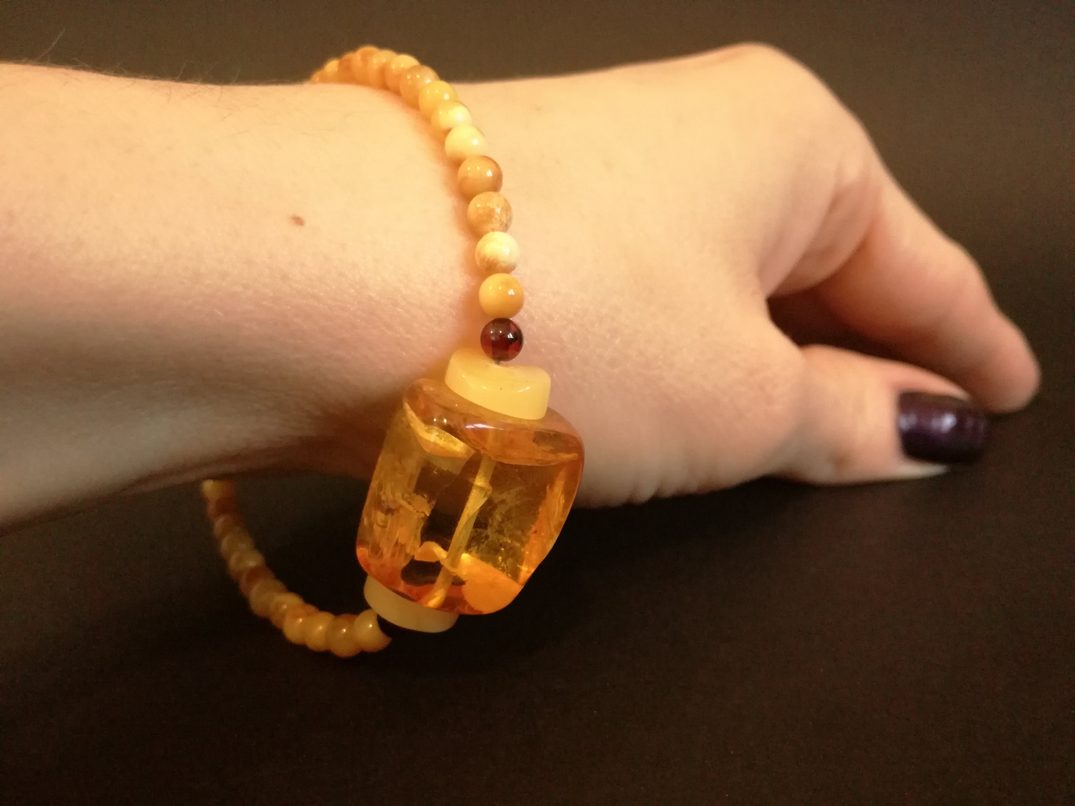 Amber Bracelet beads 22.45 grams quality polished handmade near Baltic Sea  perfectly round beads