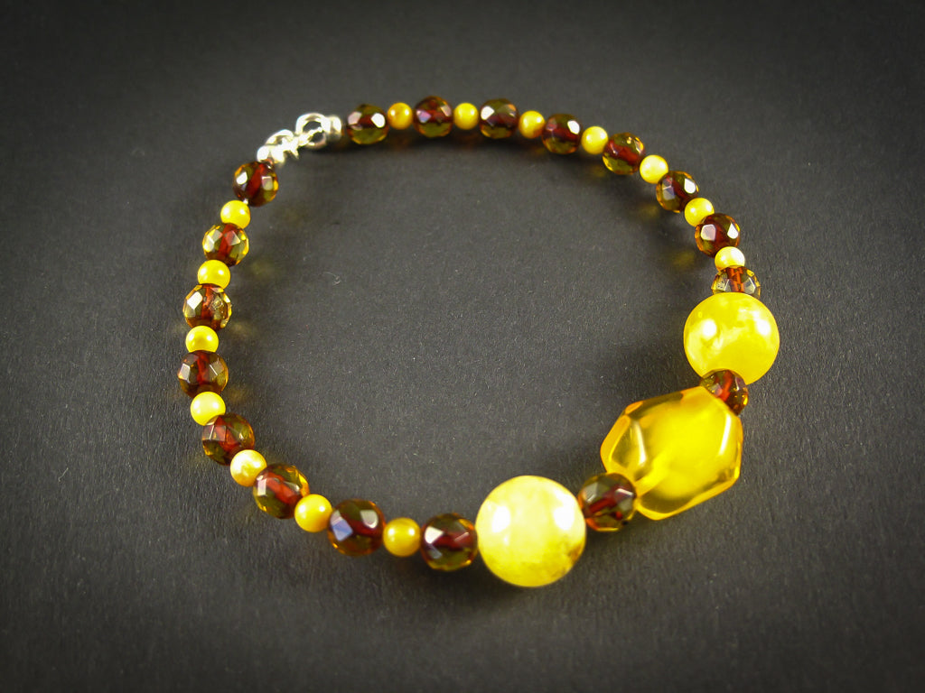 Genuine Handmade Amber Bracelet, Milky, Cognac, Small Size, faceted, Small Round Beads, Healing properties, For Her, Nursing Mums