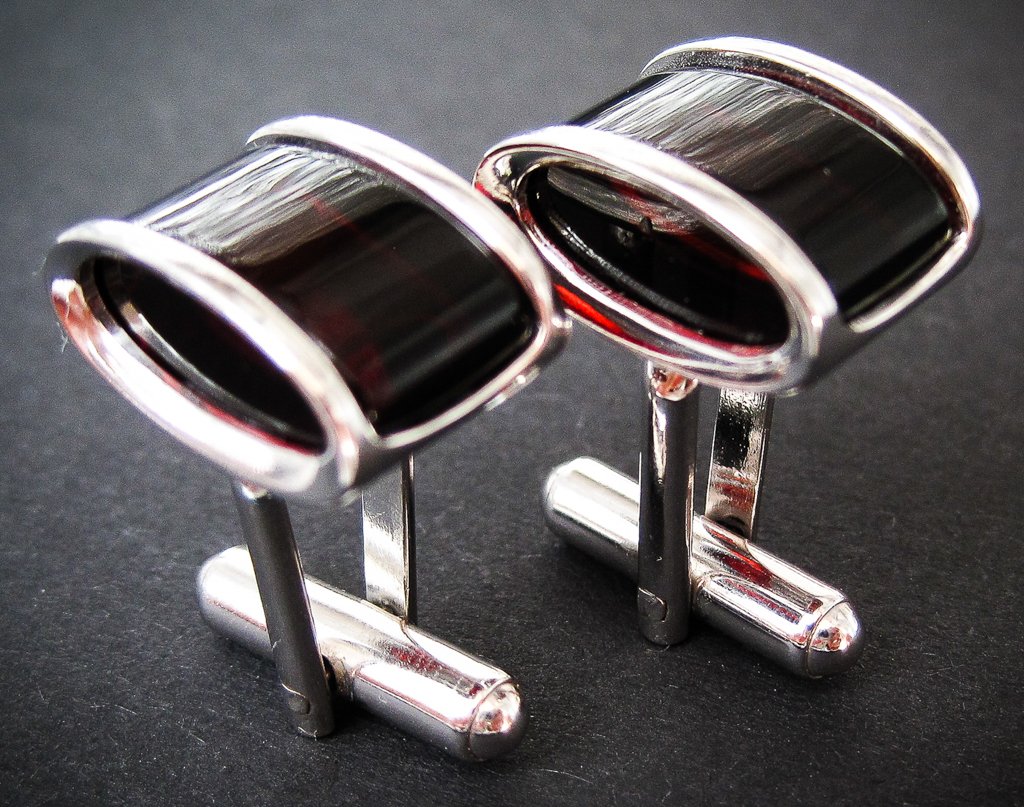 Silver Cufflinks with Cherry Baltic Amber for Wedding and Classy Men William's Style top view